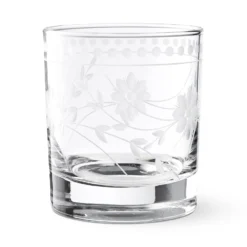 Vintage Etched Double Old-Fashioned Glass
