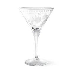 Vintage Etched Martini Glass