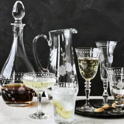 Vintage Etched Jug -TABLETOP BAR STORE vintage etched pitcher 202240 0035 vintage etched coupe glasses z