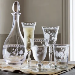 Vintage Etched Tumbler -TABLETOP BAR STORE vintage etched tumblers 202240 0025 vintage etched wine glasses z