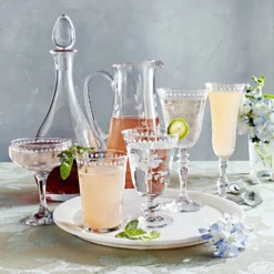 Vintage Etched Water Glass -TABLETOP BAR STORE vintage etched water glasses 202240 0007 vintage etched goblets z