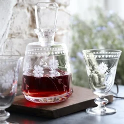 Vintage Etched Water Glass -TABLETOP BAR STORE vintage etched water glasses 202240 0020 vintage etched goblets z