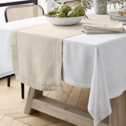 Italian Washed Linen Table Runner -TABLETOP BAR STORE washed linen table runner 202222 0211 italian washed linen table runner 1 z