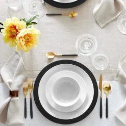 Italian Washed Linen Table Runner -TABLETOP BAR STORE washed linen table runner 202227 0173 italian washed linen table runner z