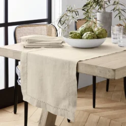 Italian Washed Linen Table Runner -TABLETOP BAR STORE washed linen table runner 202227 0174 italian washed linen table runner z