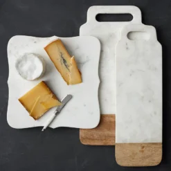 Scalloped White Marble Cheese Board -TABLETOP BAR STORE white marble cheese board 202240 0009 scalloped marble cheese board z