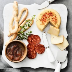 Scalloped White Marble Cheese Board -TABLETOP BAR STORE white marble cheese board 202240 0029 scalloped marble cheese board z