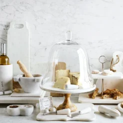 Scalloped White Marble Cheese Board -TABLETOP BAR STORE white marble cheese board 202240 0045 marble double condiment bowls z