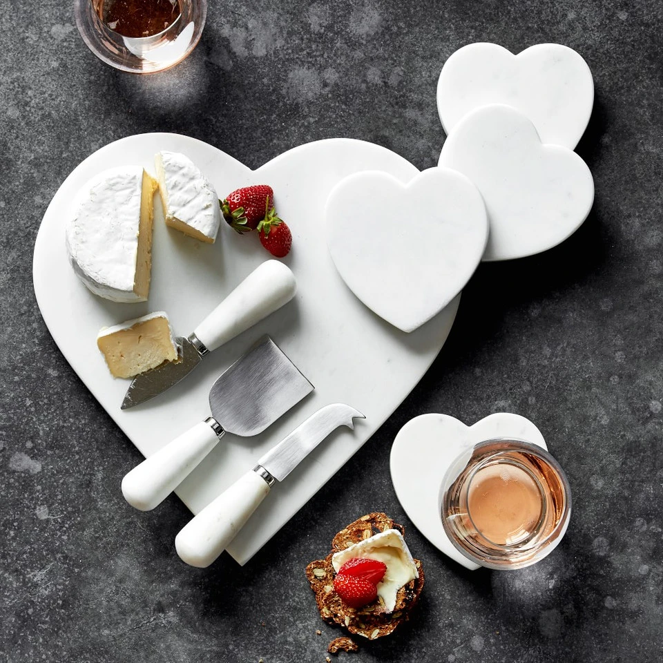 Marble Heart Coasters, Set of 4 3 Marble Heart Coasters, Set of 4 - Image 2