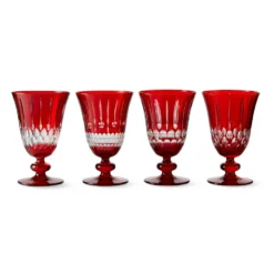 Wilshire Jewel-Cut Red Mixed Goblets, Set of 4