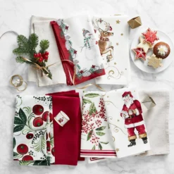 Woodland Berry Napkins, Set of 4 -TABLETOP BAR STORE woodland berry napkins 202217 0031 hexagon napkin rings z