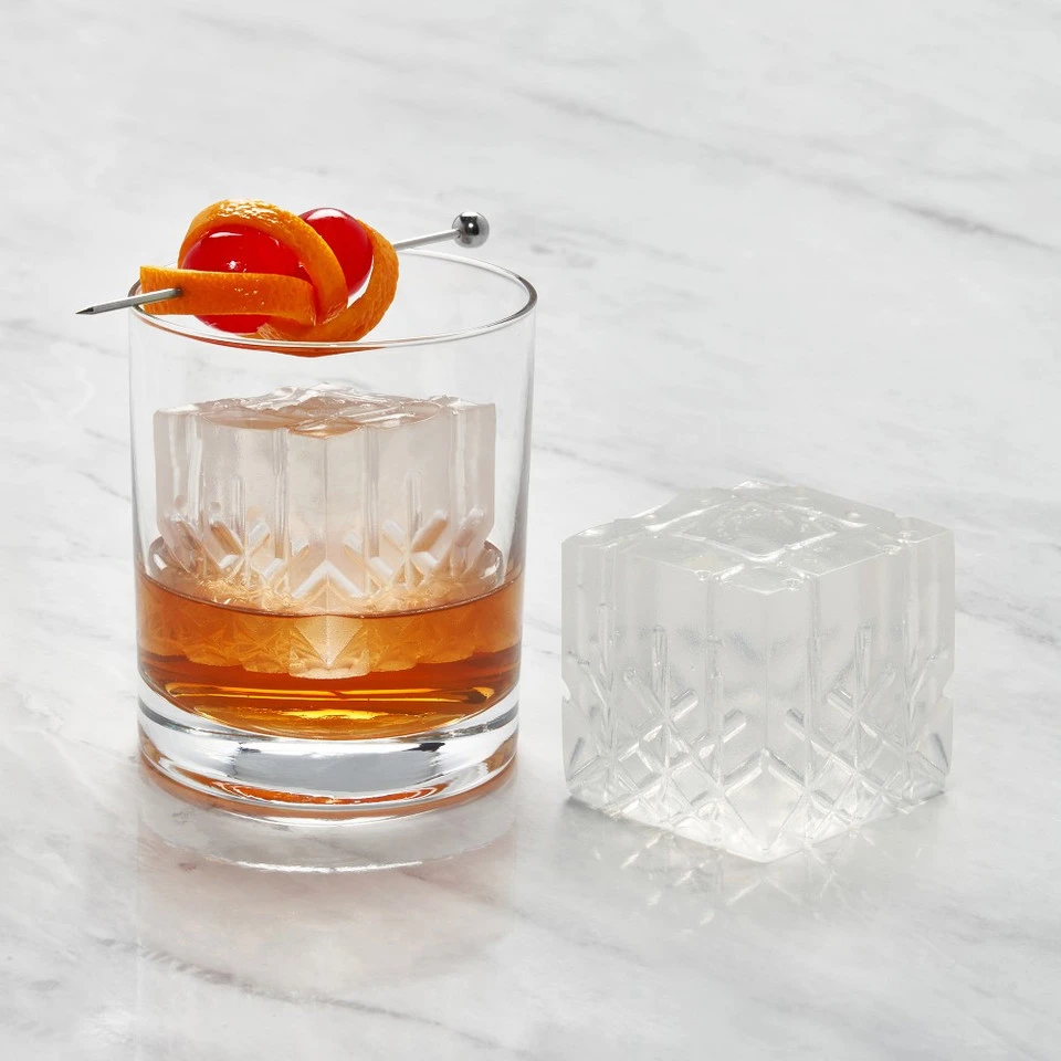 W&P Faceted Etched Ice Cube Tray 3 W&P Faceted Etched Ice Cube Tray
